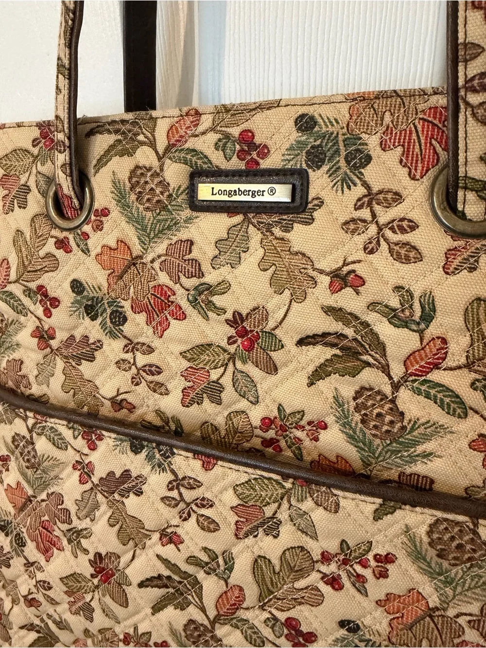 Longaberger Fall Floral Tapestry Tote